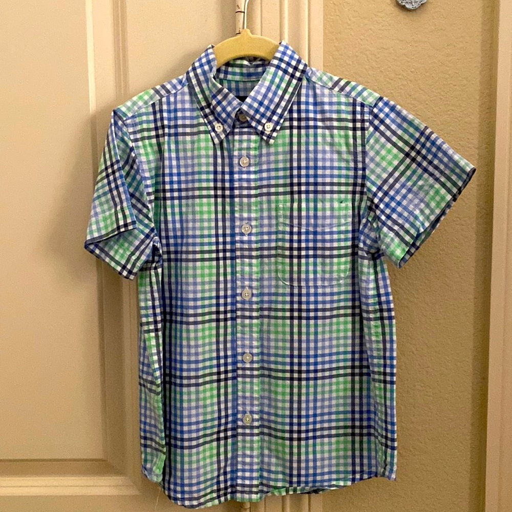 Boys button down, short sleeve shirt; Lands End